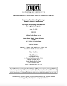 Improving Prescription Drug Coverage for Rural Medicare Beneficiaries: Key Rural Considerations and Objectives for Legislative Proposals (Cover Image)