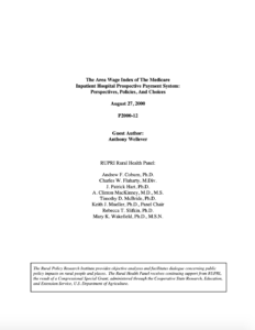 Area Wage Index of the Medicare Inpatient Hospital Prospective Payment System: Perspectives, Policies, and Choices (Cover Image)