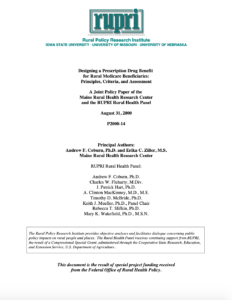 Designing a Prescription Drug Benefit for Rural Medicare Beneficiaries: Principles, Criteria, and Assessment (Cover Image)