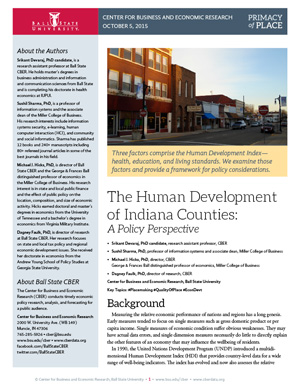 The Human Development Index of Indiana 2010 Counties: A Policy Perspective (Cover Image)